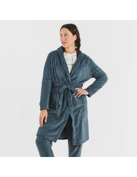 Vestaglia pile coral tinta unita