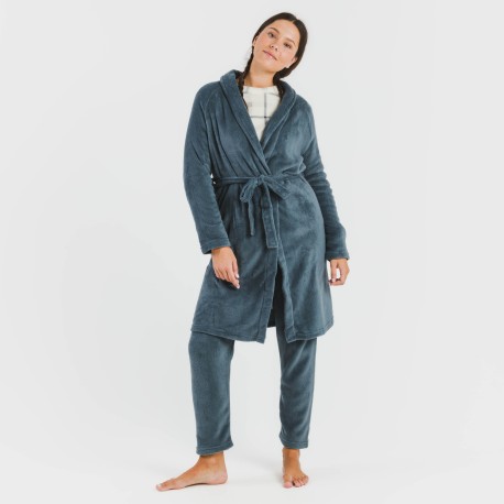 Vestaglia pile coral tinta unita