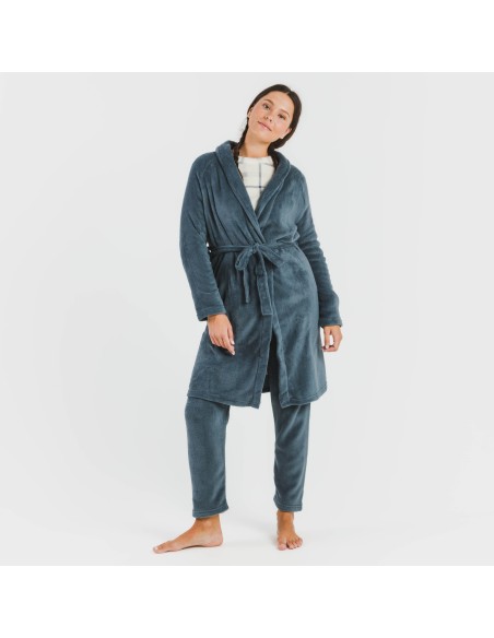 Vestaglia pile coral tinta unita