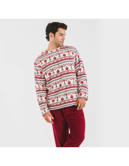 Pigiama pile coral uomo Joshie bordeaux