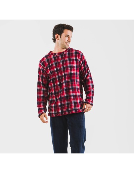 Pigiama pile coral uomo Cuadro Cocoro blu navy