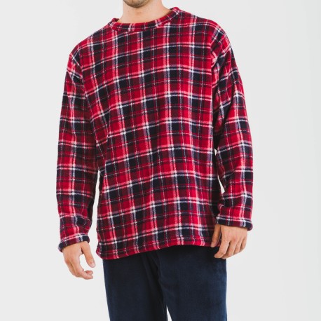 Pigiama pile coral uomo Cuadro Cocoro blu navy