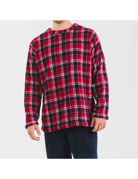 Pigiama pile coral uomo Cuadro Cocoro blu navy