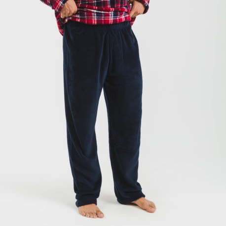 Pigiama pile coral uomo Cuadro Cocoro blu navy