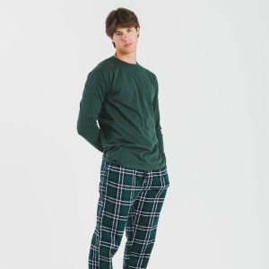 Pigiama uomo flanella Cuadro Guelo verde 2