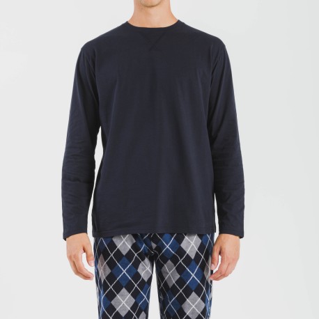 Pigiama uomo flanella Roldan blu navy