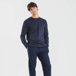 Pigiama uomo flanella Raya Derek blu navy