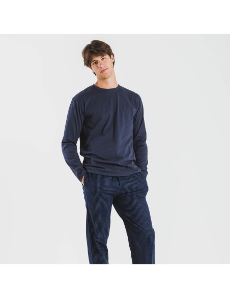 Pigiama uomo flanella Raya Derek blu navy