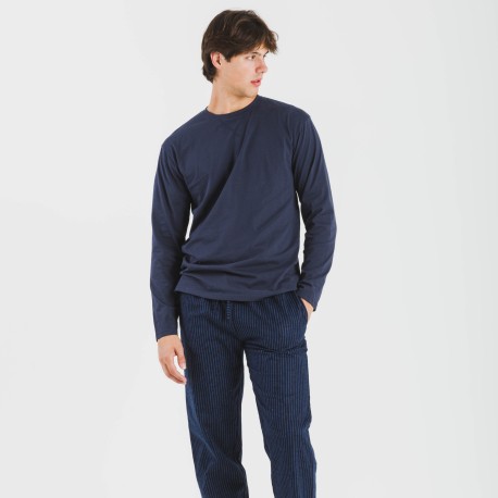 Pigiama uomo flanella Raya Derek blu navy