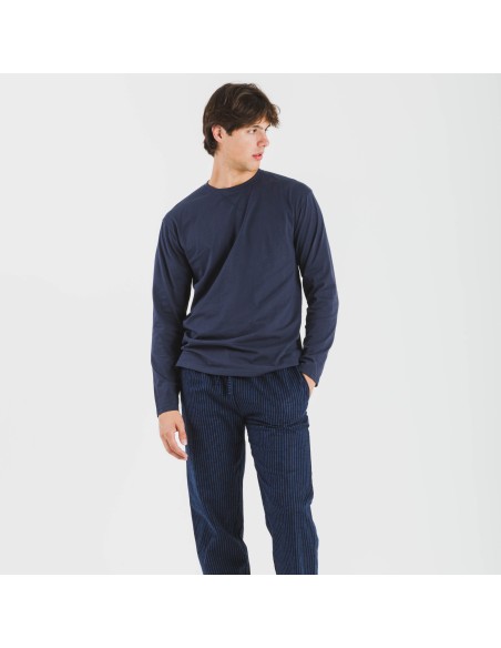 Pigiama uomo flanella Raya Derek blu navy