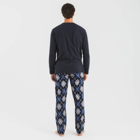 Pigiama uomo flanella Roldan blu navy