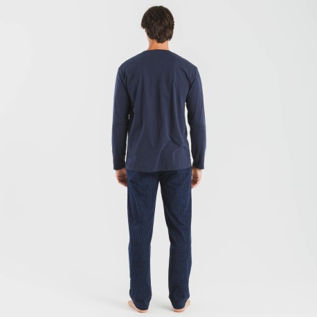 Pigiama uomo flanella Raya Derek blu navy