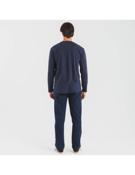 Pigiama uomo flanella Raya Derek blu navy