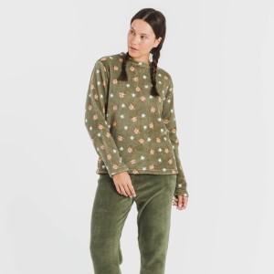 Pigiama pile coral Tatini verde militare 2