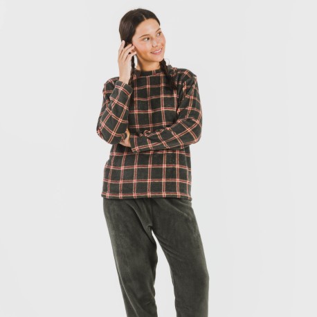 Pigiama pile coral Cuadro Nelby verde militare