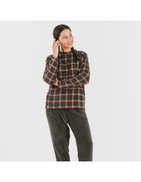 Pigiama pile coral Cuadro Nelby verde militare