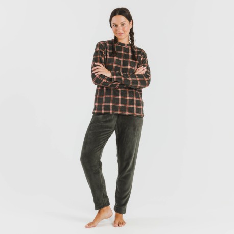 Pigiama pile coral Cuadro Nelby verde militare