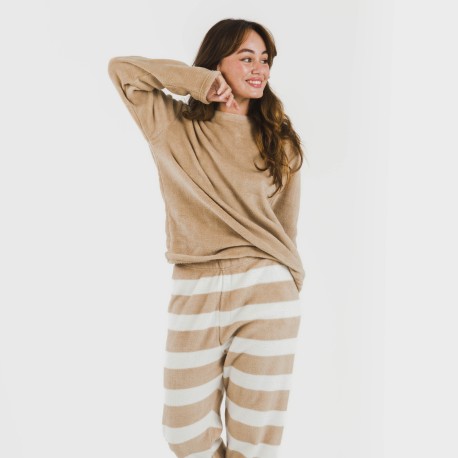 Pigiama pile coral Raya Vinia sabbia