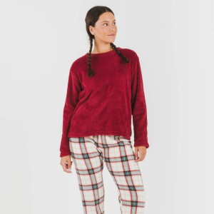 Pigiama pile coral Cuadro Fiorile bordeaux 2