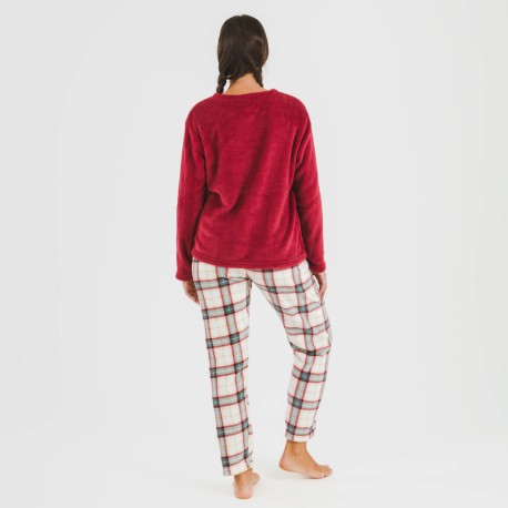 Pigiama pile coral Cuadro Fiorile bordeaux