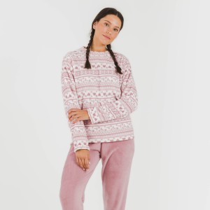 Pigiama pile coral Candy malva rosa 2