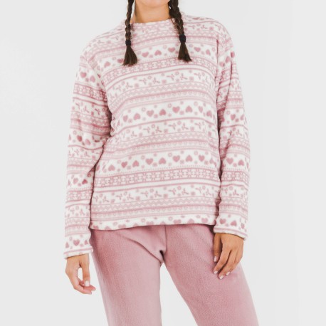 Pigiama pile coral Candy malva rosa
