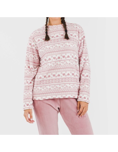 Pigiama pile coral Candy malva rosa