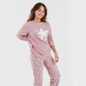 Pigiama pile polare Iconic malva rosa 2