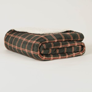 Coperta velluto sherpa Cuadro Nelby verde militare