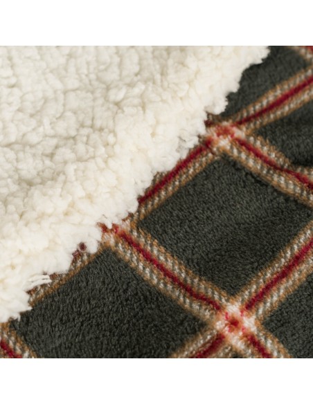 Coperta velluto sherpa Cuadro Nelby verde militare