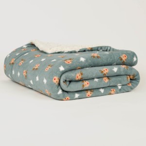 Coperta velluto sherpa Tatini verde tiffany
