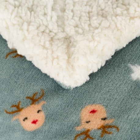 Coperta velluto sherpa Tatini verde tiffany