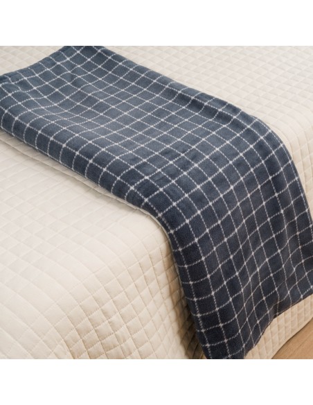 Coperta pile coral Cuadro Pruden blu intenso Coperta pile coral Cuadro Pruden blu intenso