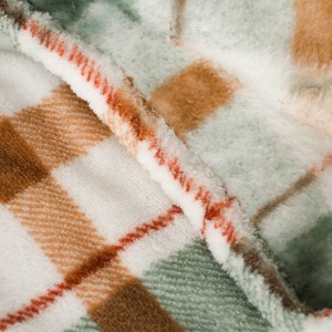 Coperta pile coral Cuadro Noric verde 2
