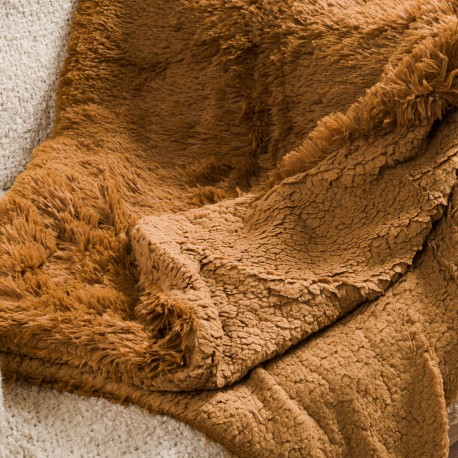 Coperta pelo sherpa tinta unita