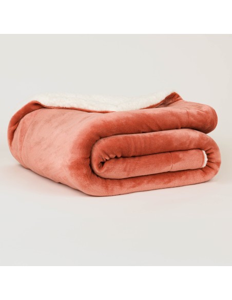 Coperta velvet sherpa tinta unita