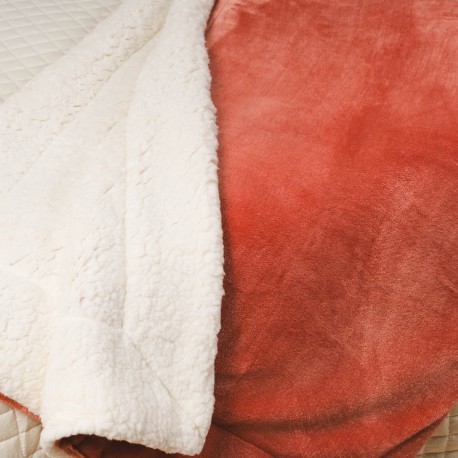 Coperta velvet sherpa tinta unita