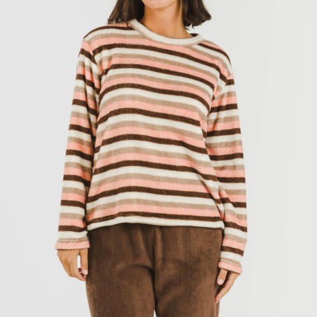 Pigiama pile coral Raya Norma cioccolato