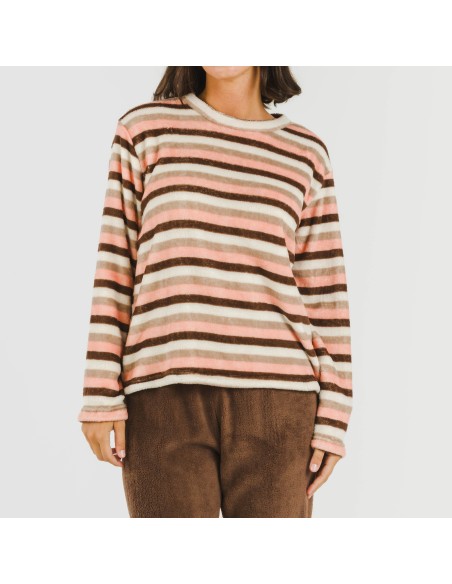 Pigiama pile coral Raya Norma cioccolato