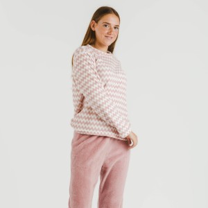 Pigiama pile coral Jeannine rosa 2