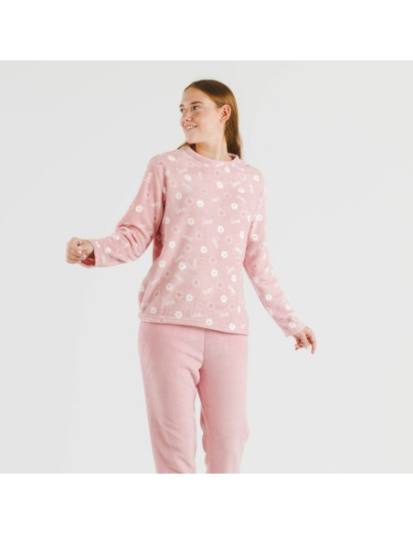 Pigiama pile coral Vickie rosa chiaro Pigiama pile coral Vickie rosa chiaro