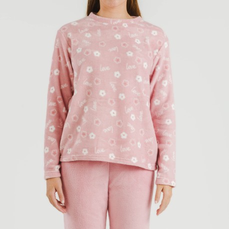 Pigiama pile coral Vickie rosa chiaro