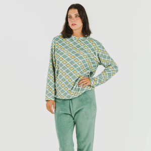 Pigiama pile coral Ilena verde 2