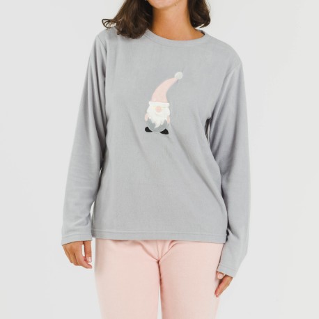 Pigiama pile polare Gnome rosa