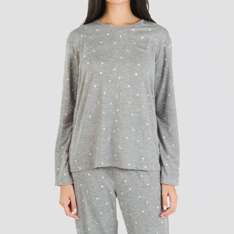 Pigiama lungo soft Ambarina grigio antracite