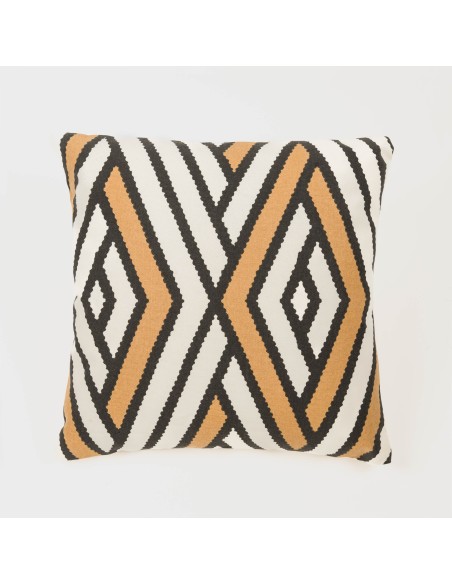 Cuscino quadrato cotone Diamante bicolore 45x45 - federa + imbottitura