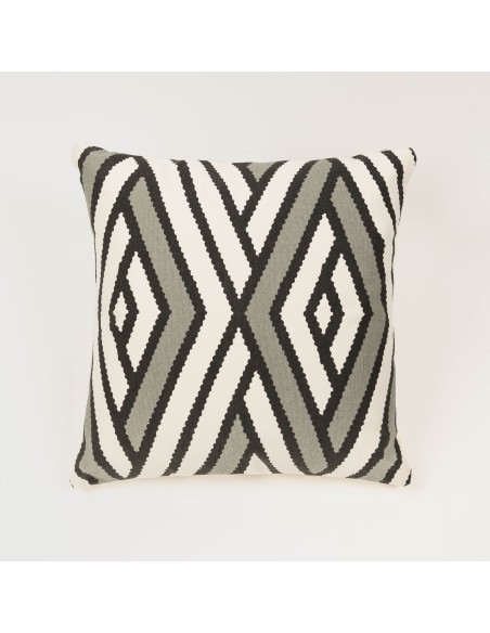 Cuscino quadrato cotone Diamante bicolore 45x45 - federa + imbottitura