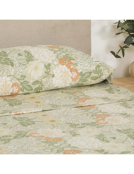 Set di lenzuola flanella Clementina verde Set di lenzuola flanella Clementina verde