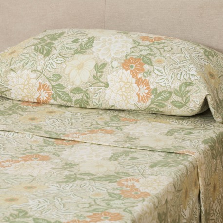 Set di lenzuola flanella Clementina verde