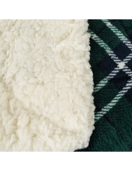 Coperta velluto sherpa Cuadro Ruz blu navy